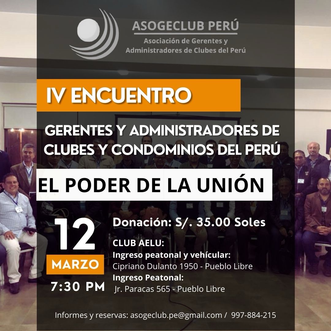 Afiche oficial del IV Encuentro ASOGECLUB PERÚ