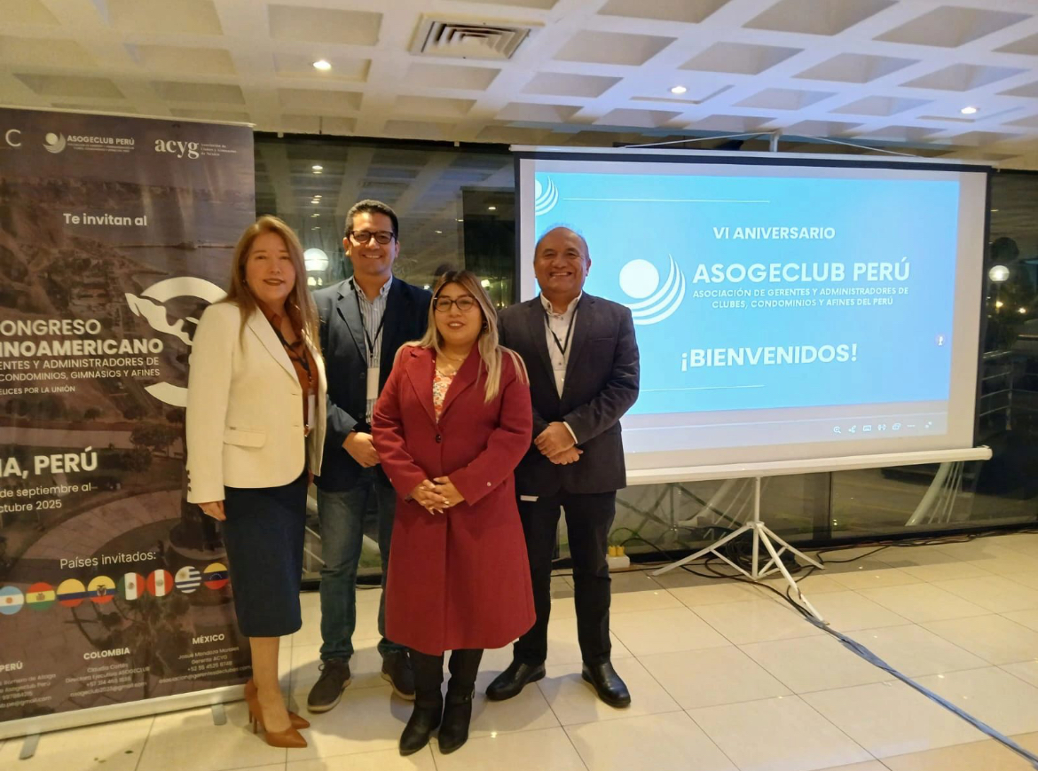 Representantes y aliados durante el VI Aniversario de ASOGECLUB PERÚ
